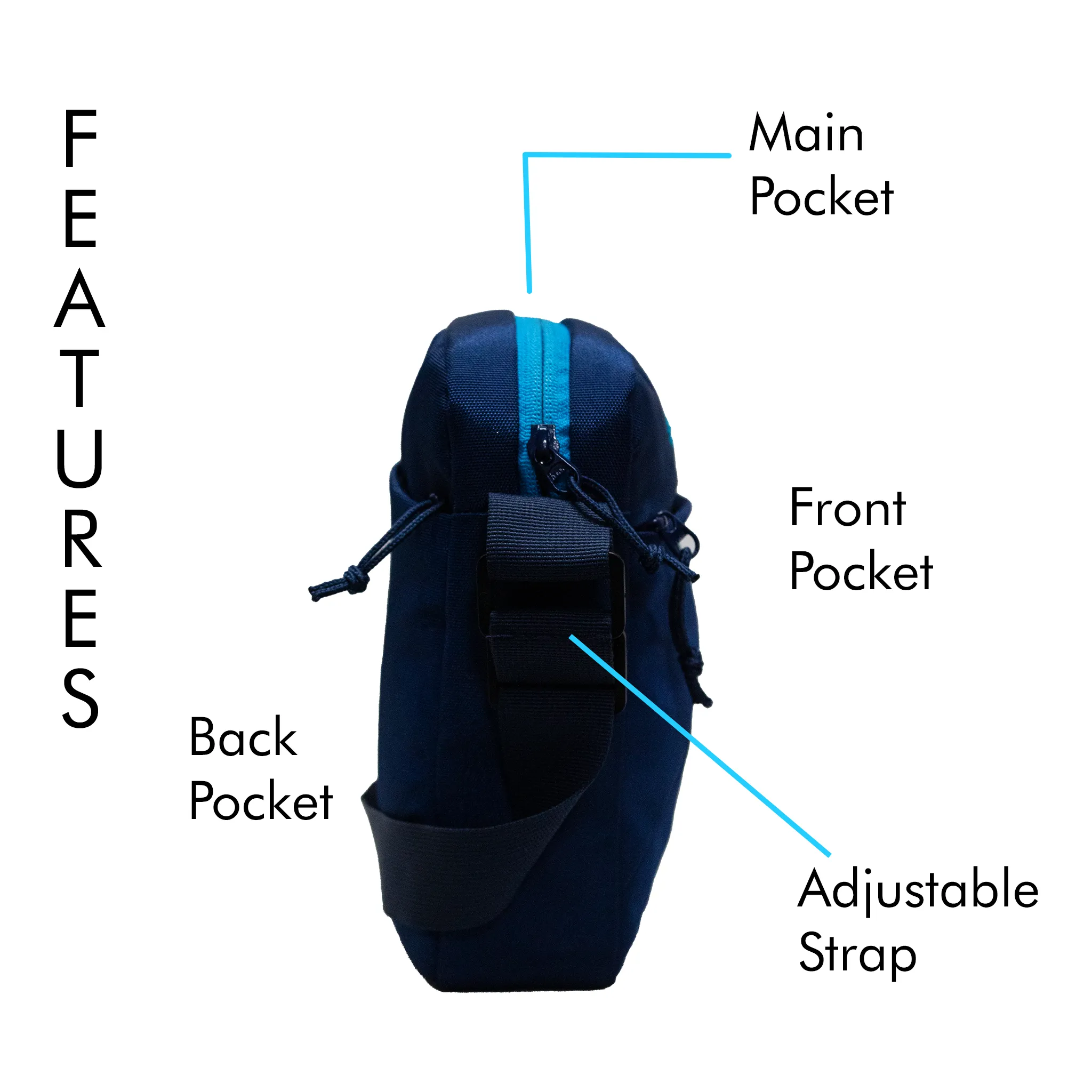 Fargo 2.6L Navy Blue Sling Bag