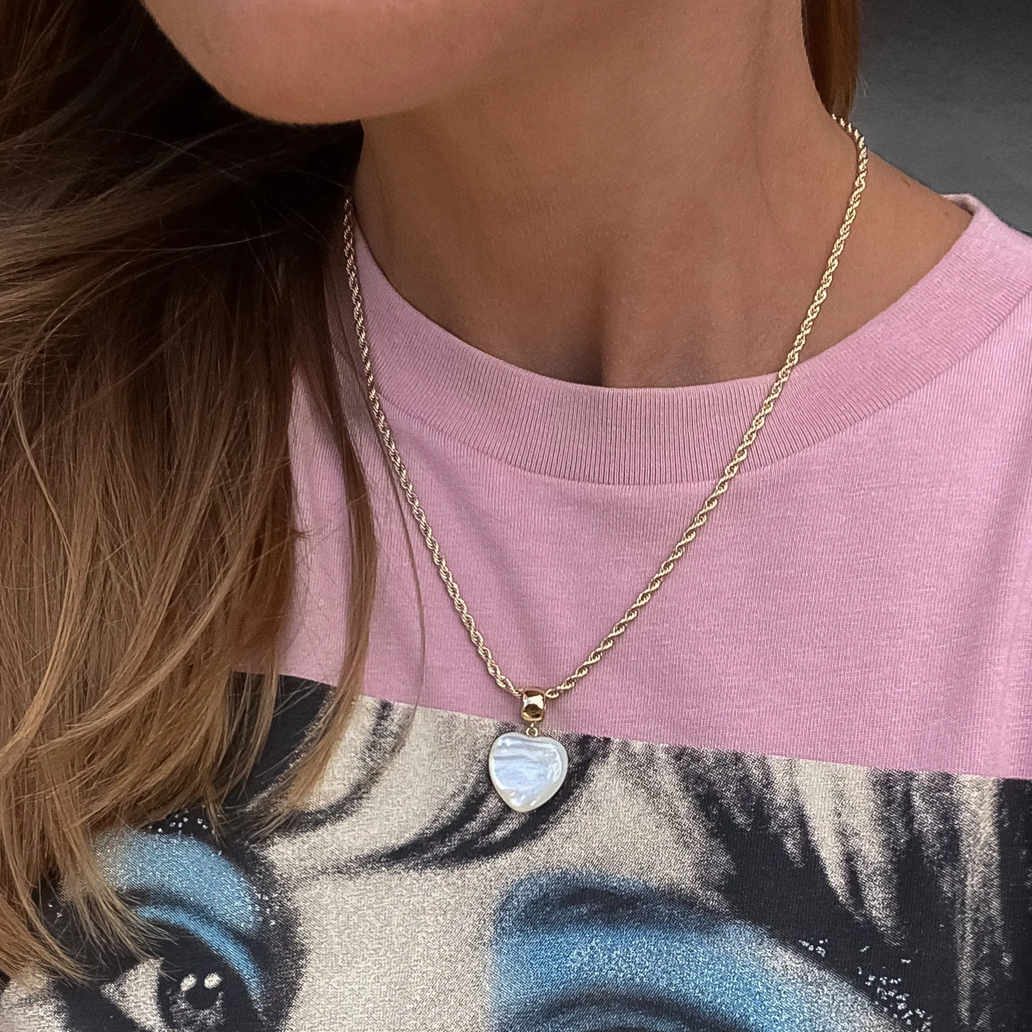 Gemma Mother Of Pearl Heart Bail Charm