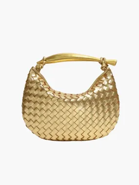 Gold-Handle Sardine Woven Bag