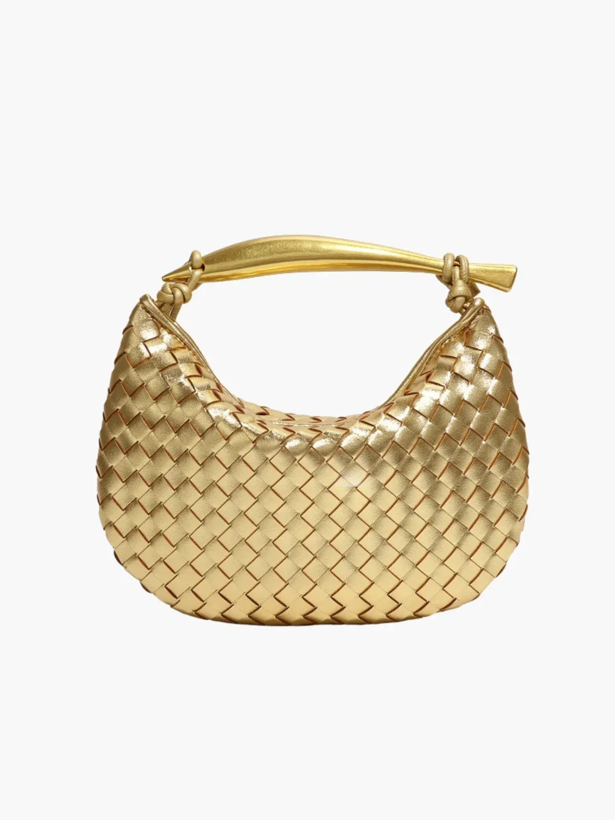 Gold-Handle Sardine Woven Bag