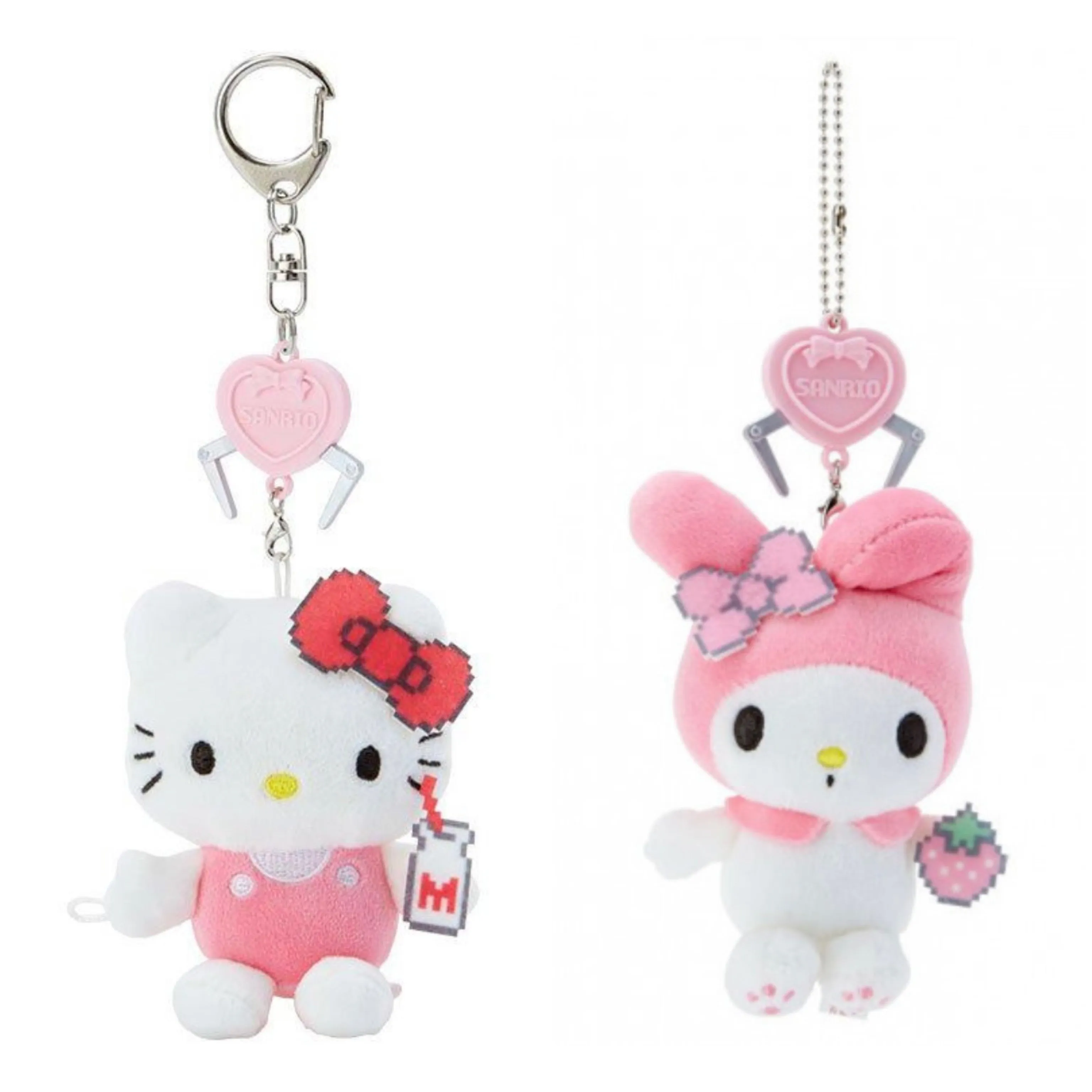 Hello Kitty/My Melody Keychain with Mascot: Arcade