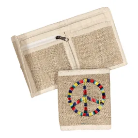 Hemp Bi-fold Wallet - Rainbow Peace Symbol