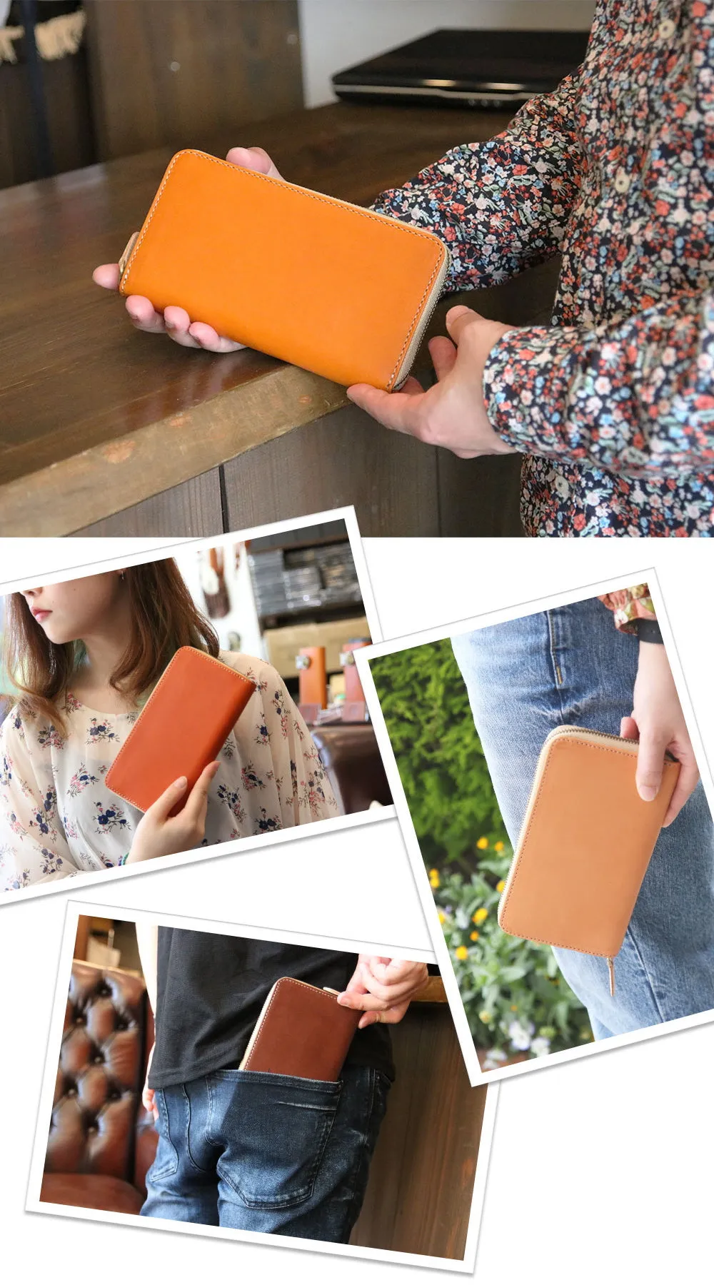 High Quality Tochigi Leather Long Wallet, Handmade in Japan
