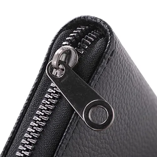 Homestic Card Holder Wallet for Men Women|Debit Credit Card Holder|Wallet for Id, Visiting Card, Buisness Card|RFID Protected|Zipper Closure|Black
