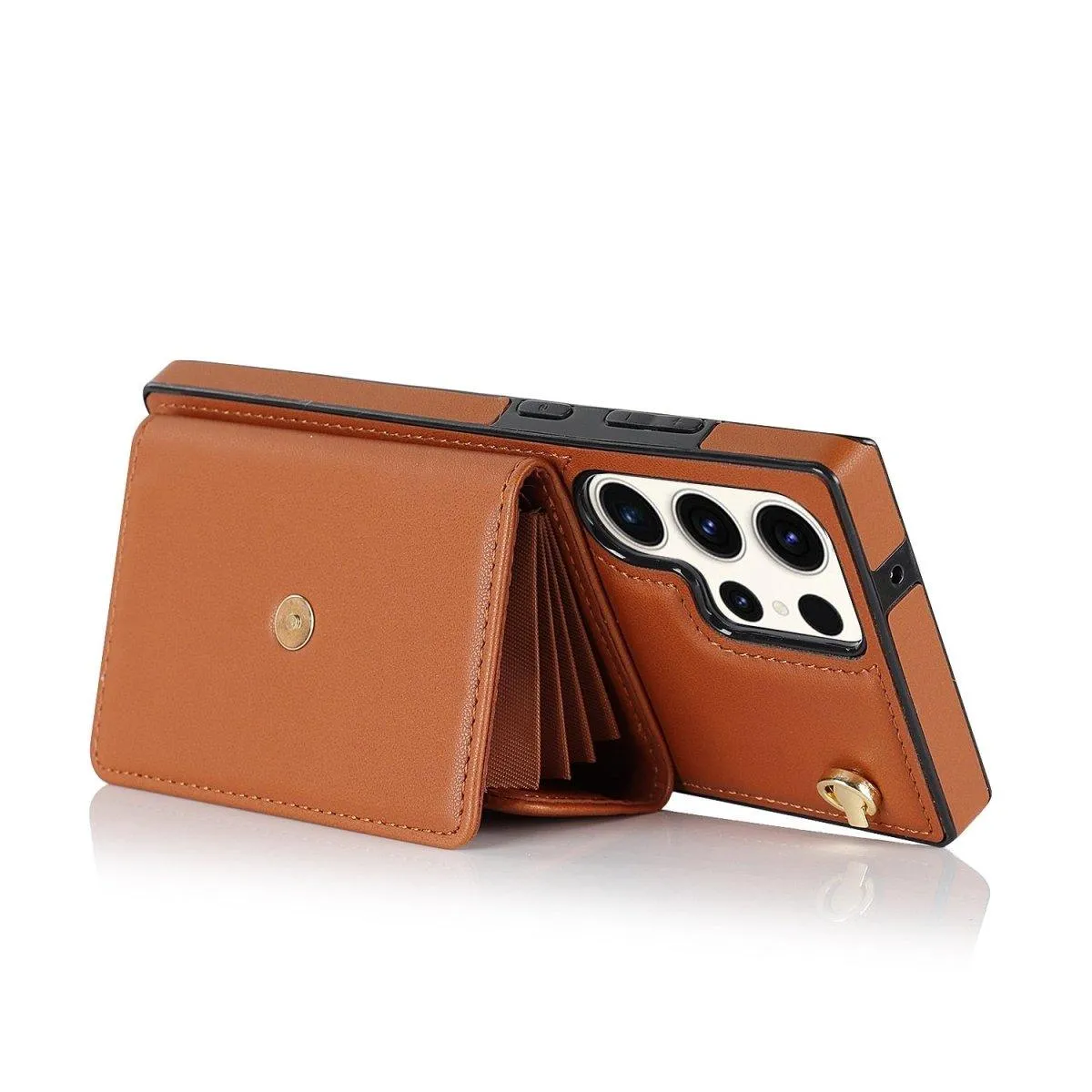 Infero Leather Wallet Case With Lanyard For Galaxy S Series