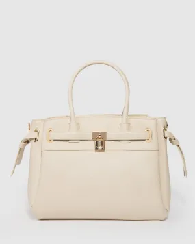 Ivory Elora Tie Tassel Tote Bag