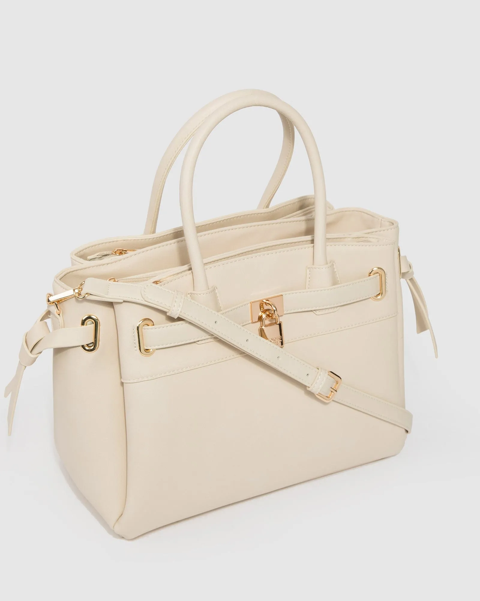 Ivory Elora Tie Tassel Tote Bag