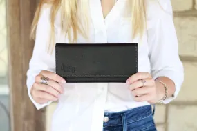 Jenna  Tri-Fold Wallet in  Black