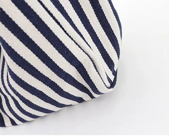 Large Capacity Striped Canvas Tote Bag