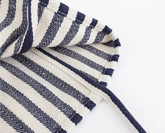 Large Capacity Striped Canvas Tote Bag