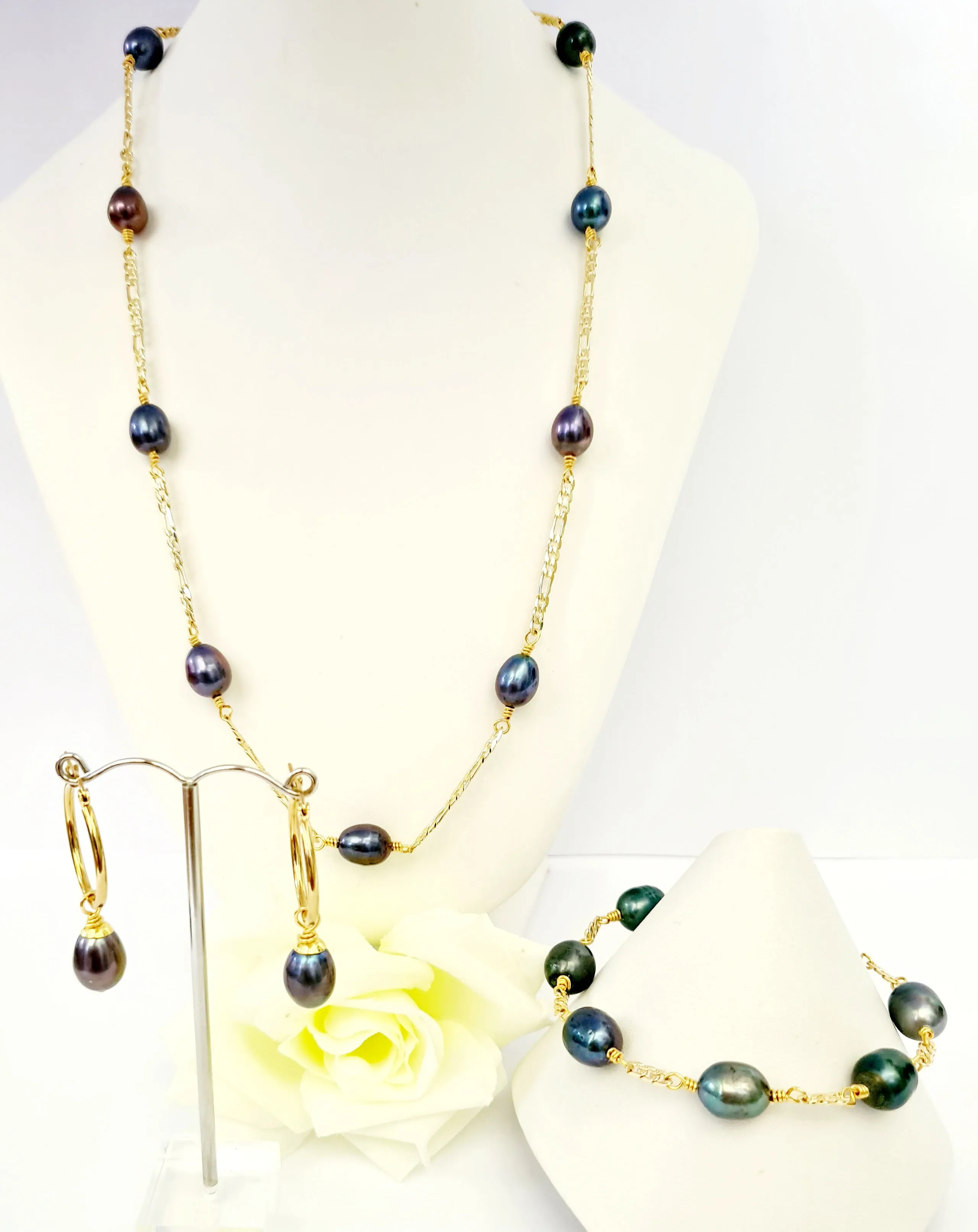 Leilani - Genuine Tahitian Pearl Set (10-13mm)