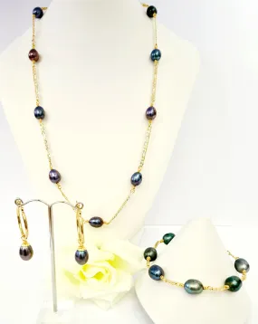 Leilani - Genuine Tahitian Pearl Set (10-13mm)