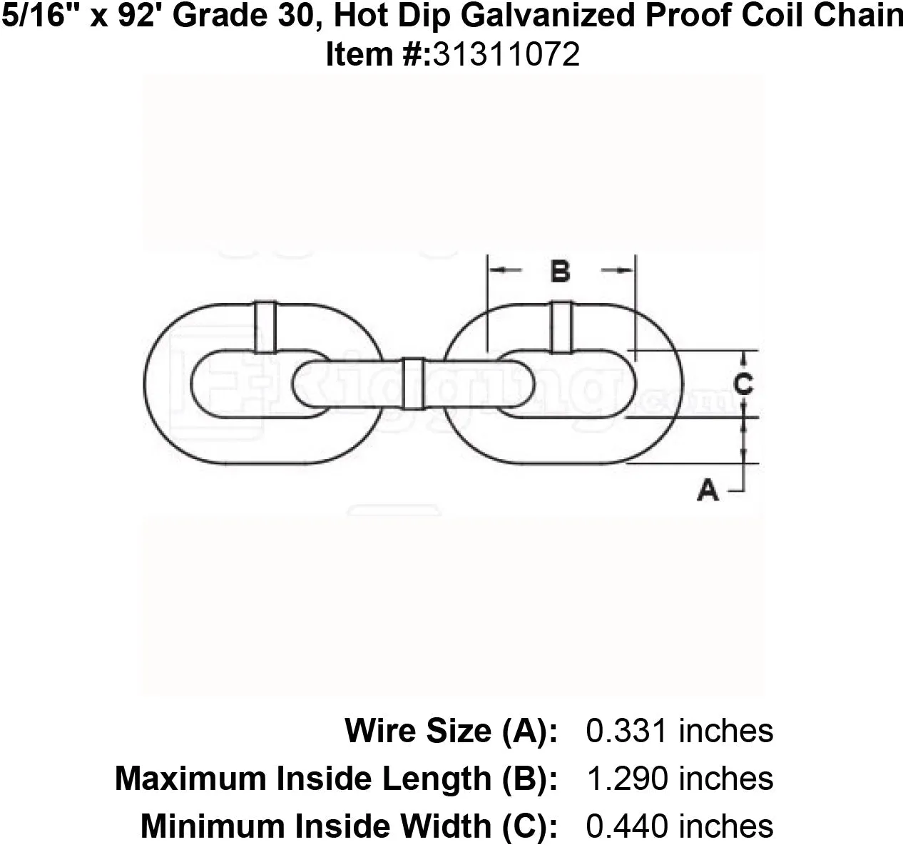 Lynx Grade 30 Hot Dip Galvanized Chain