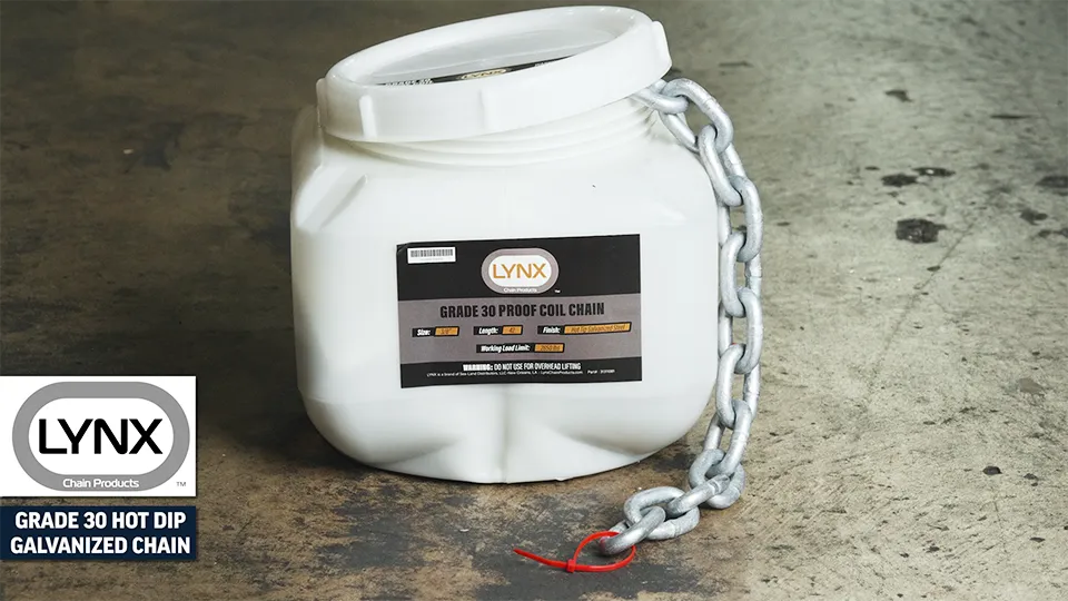 Lynx Grade 30 Hot Dip Galvanized Chain