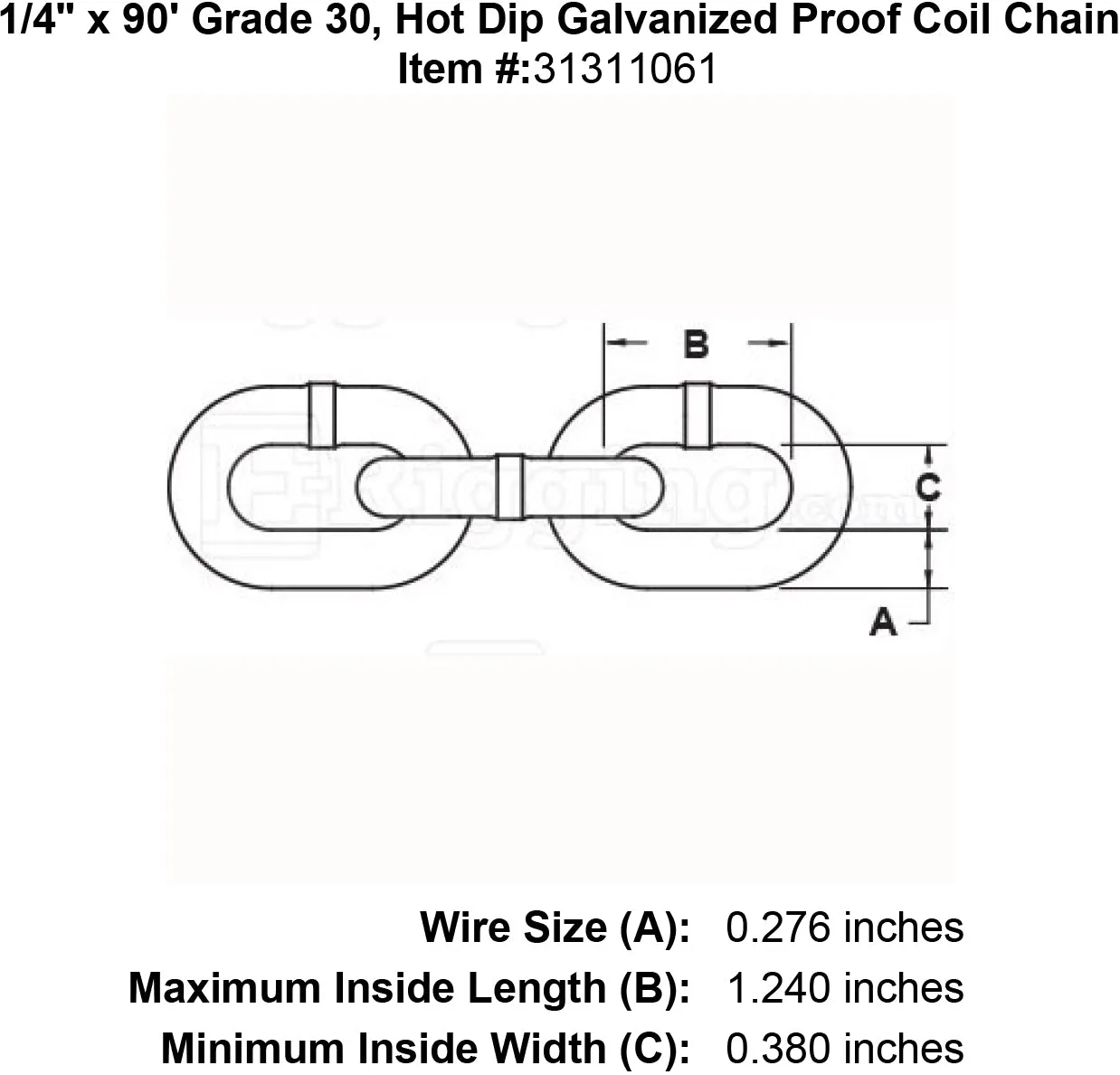 Lynx Grade 30 Hot Dip Galvanized Chain