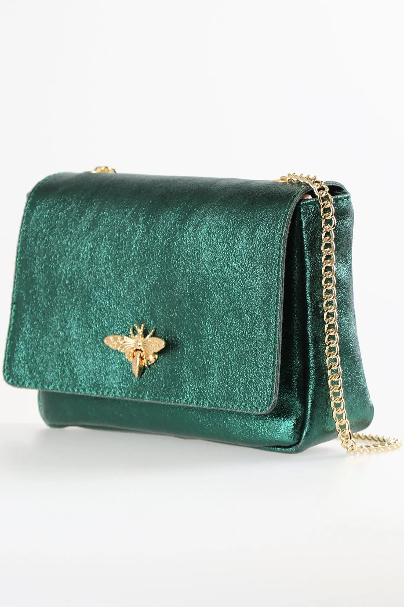 Maisie Crossbody Bag - Emerald Green, Metallic