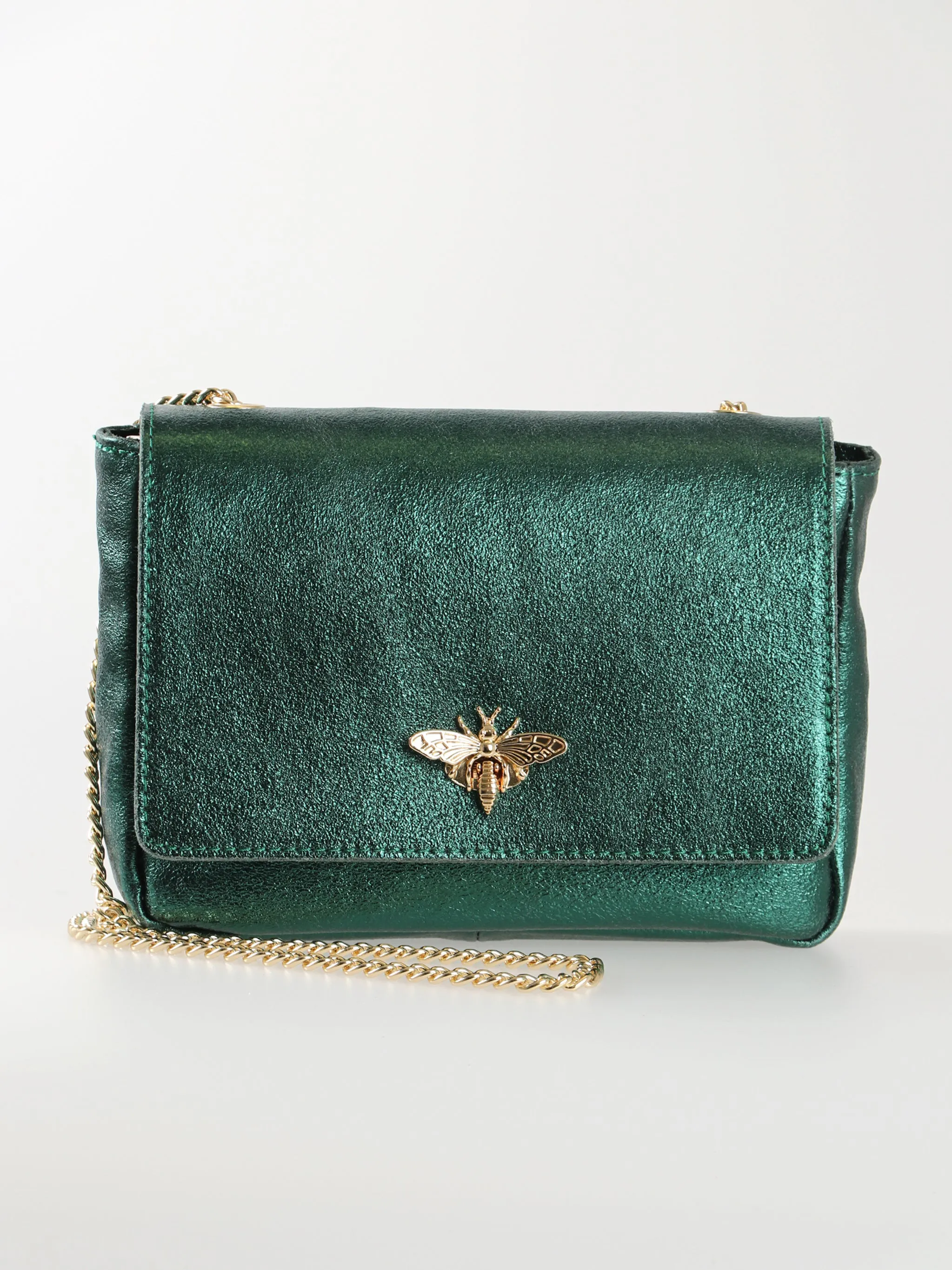 Maisie Crossbody Bag - Emerald Green, Metallic