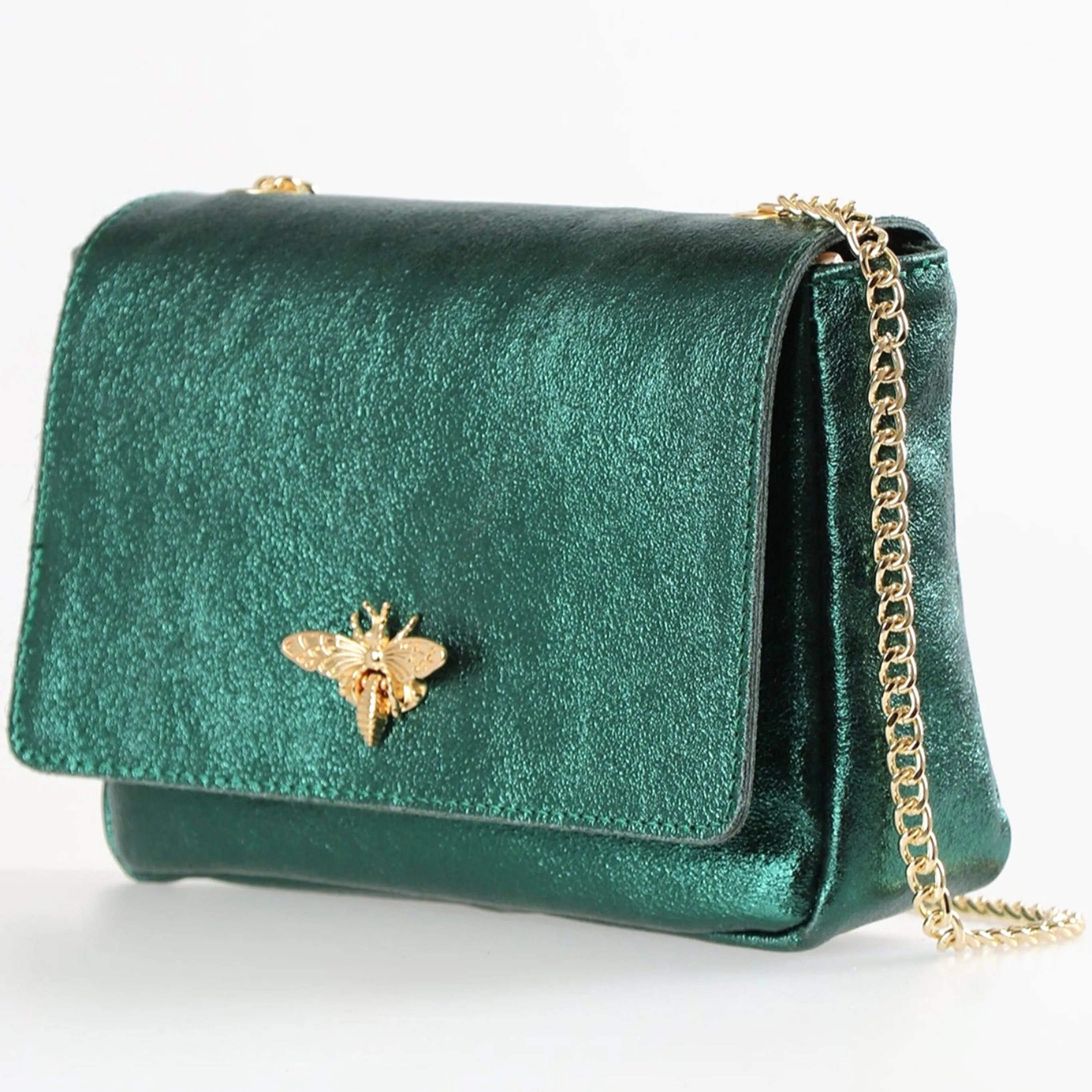 Maisie Crossbody Bag - Emerald Green, Metallic