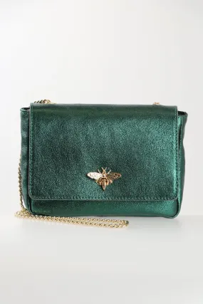 Maisie Crossbody Bag - Emerald Green, Metallic