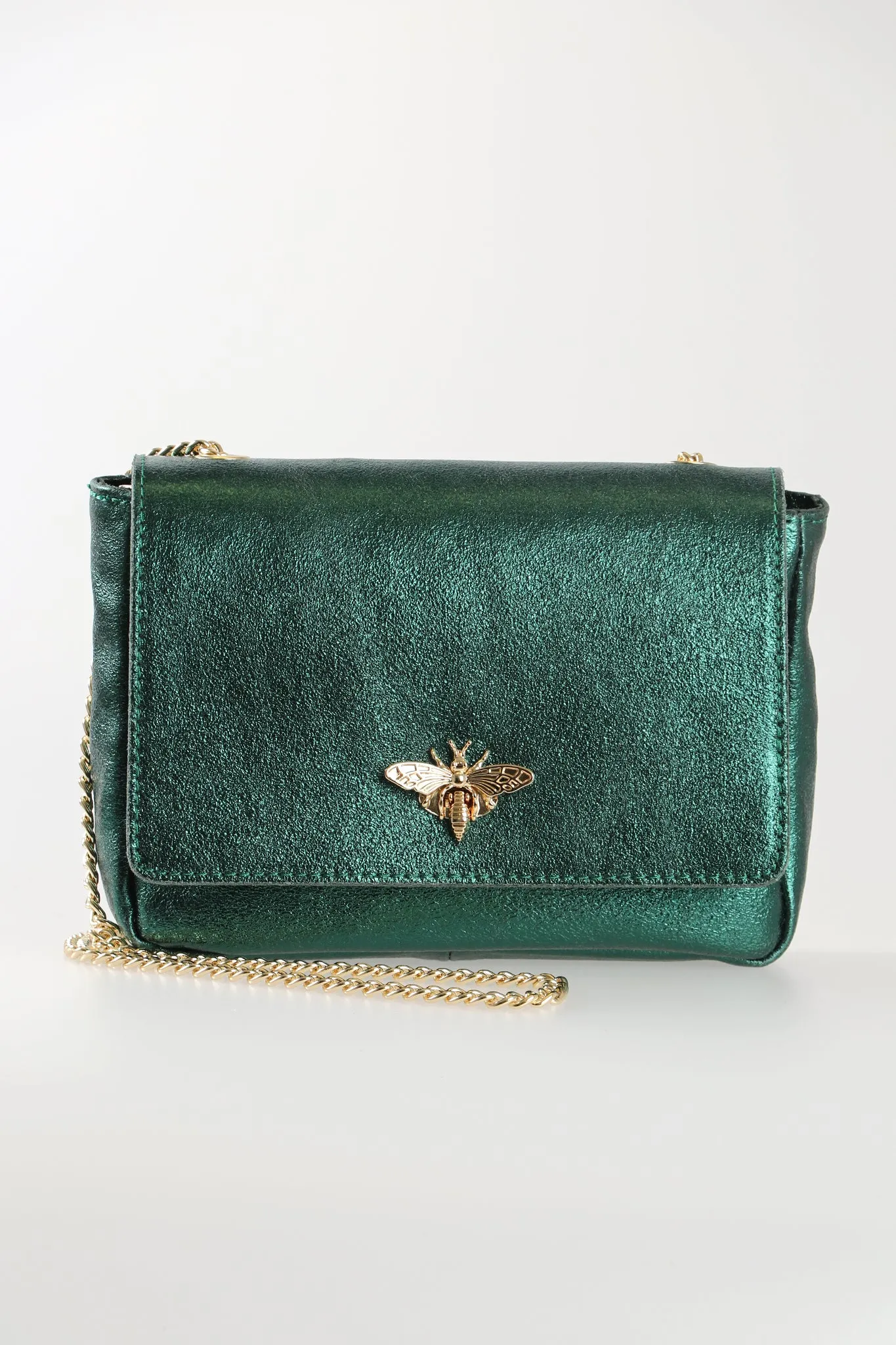Maisie Crossbody Bag - Emerald Green, Metallic