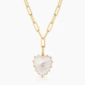 Malene Mother Of Pearl Heart Necklace