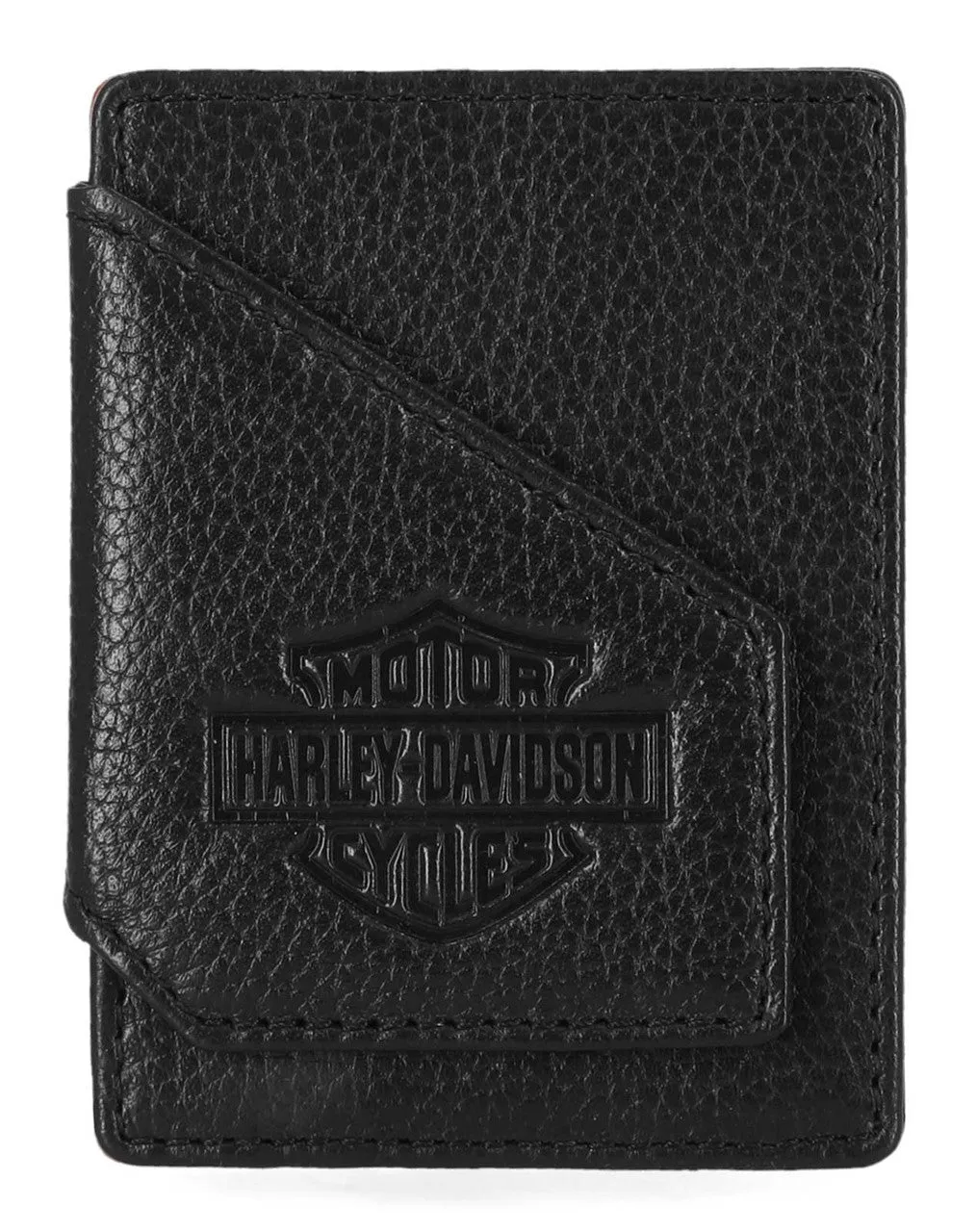 Men's Bar & Shield Core Pebble Card Case Wallet