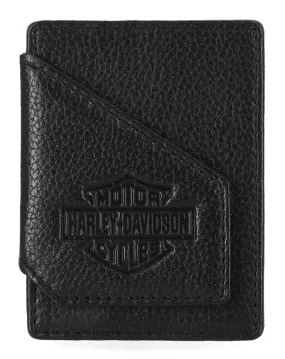 Men's Bar & Shield Core Pebble Card Case Wallet