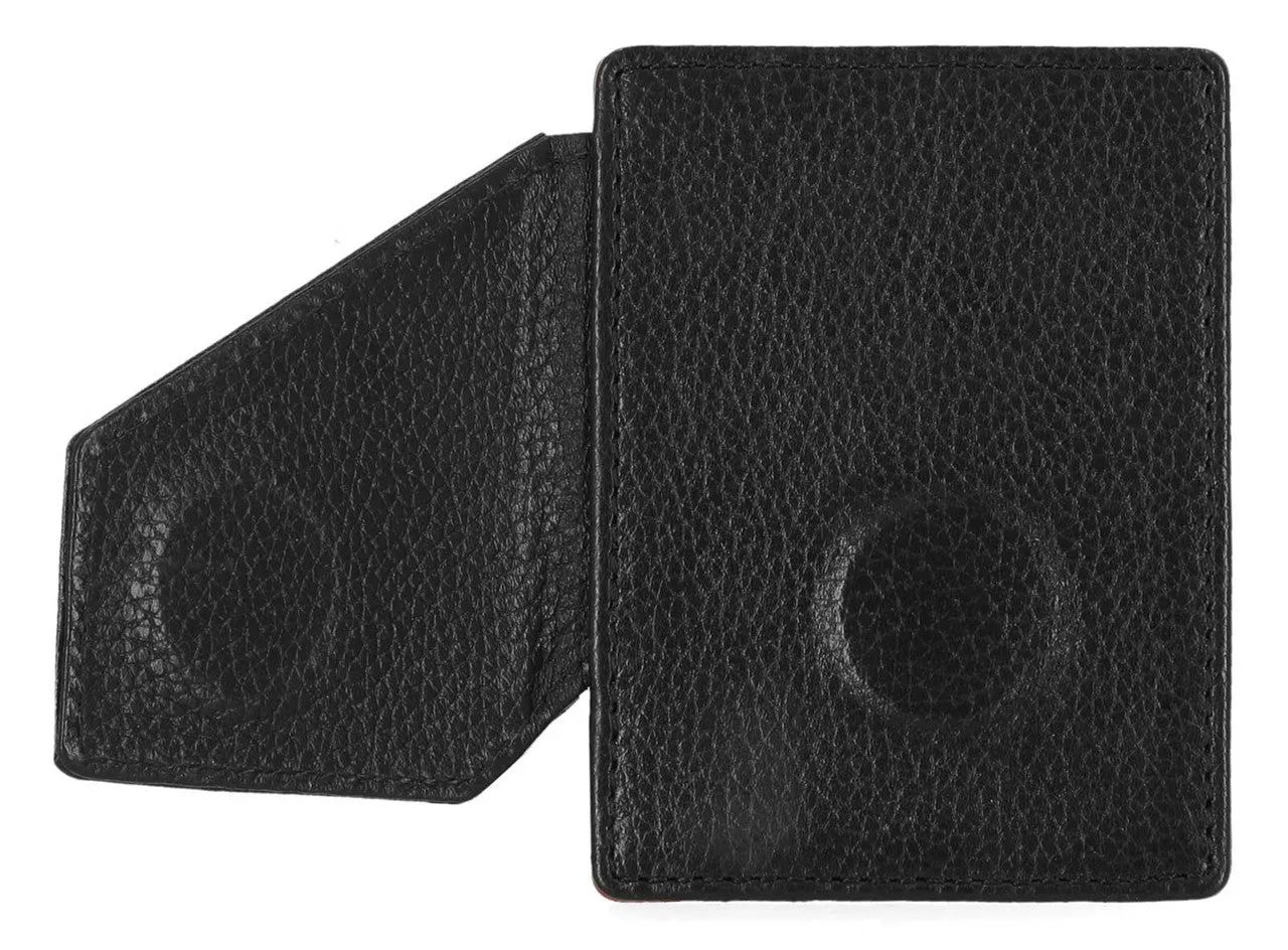Men's Bar & Shield Core Pebble Card Case Wallet