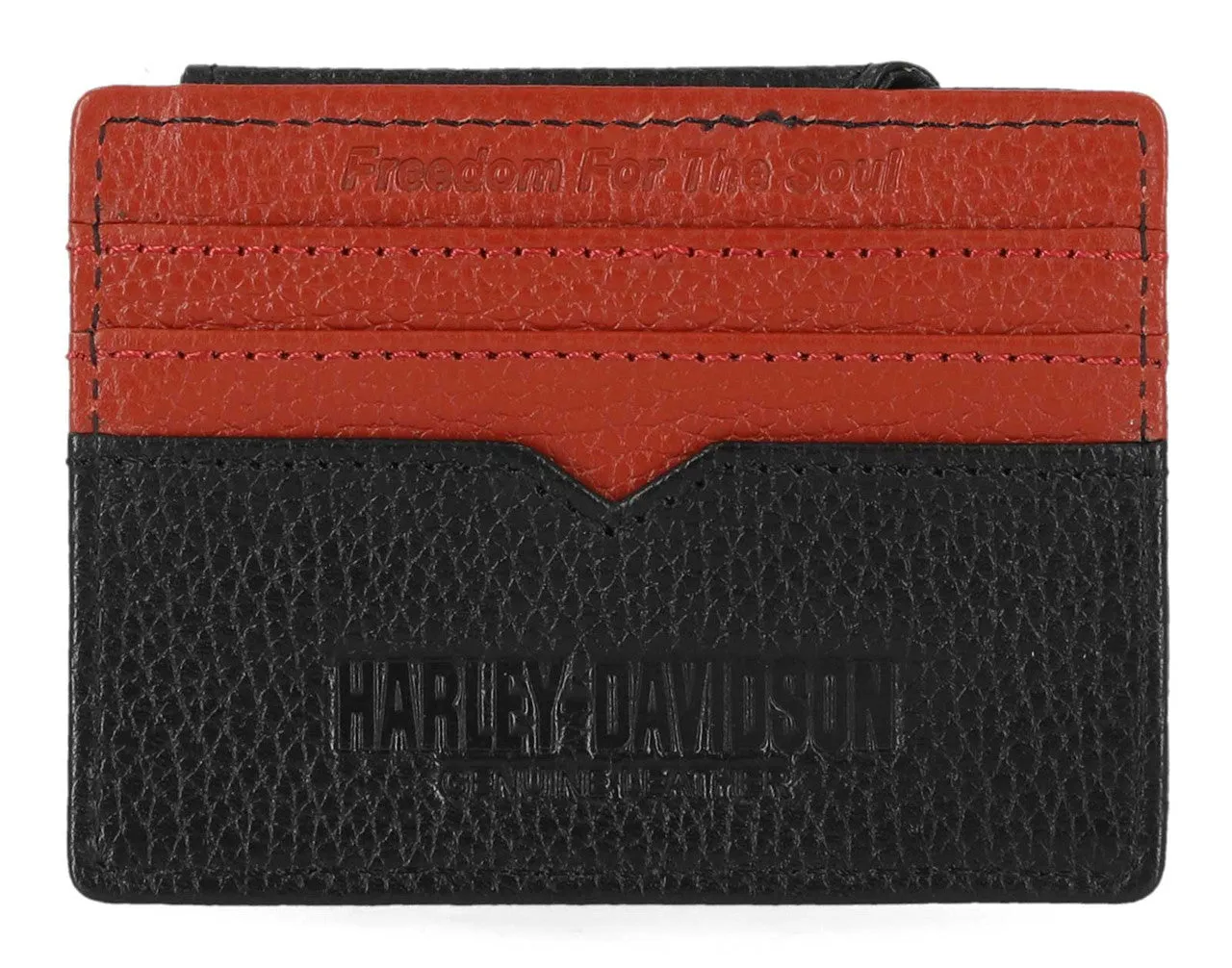 Men's Bar & Shield Core Pebble Card Case Wallet