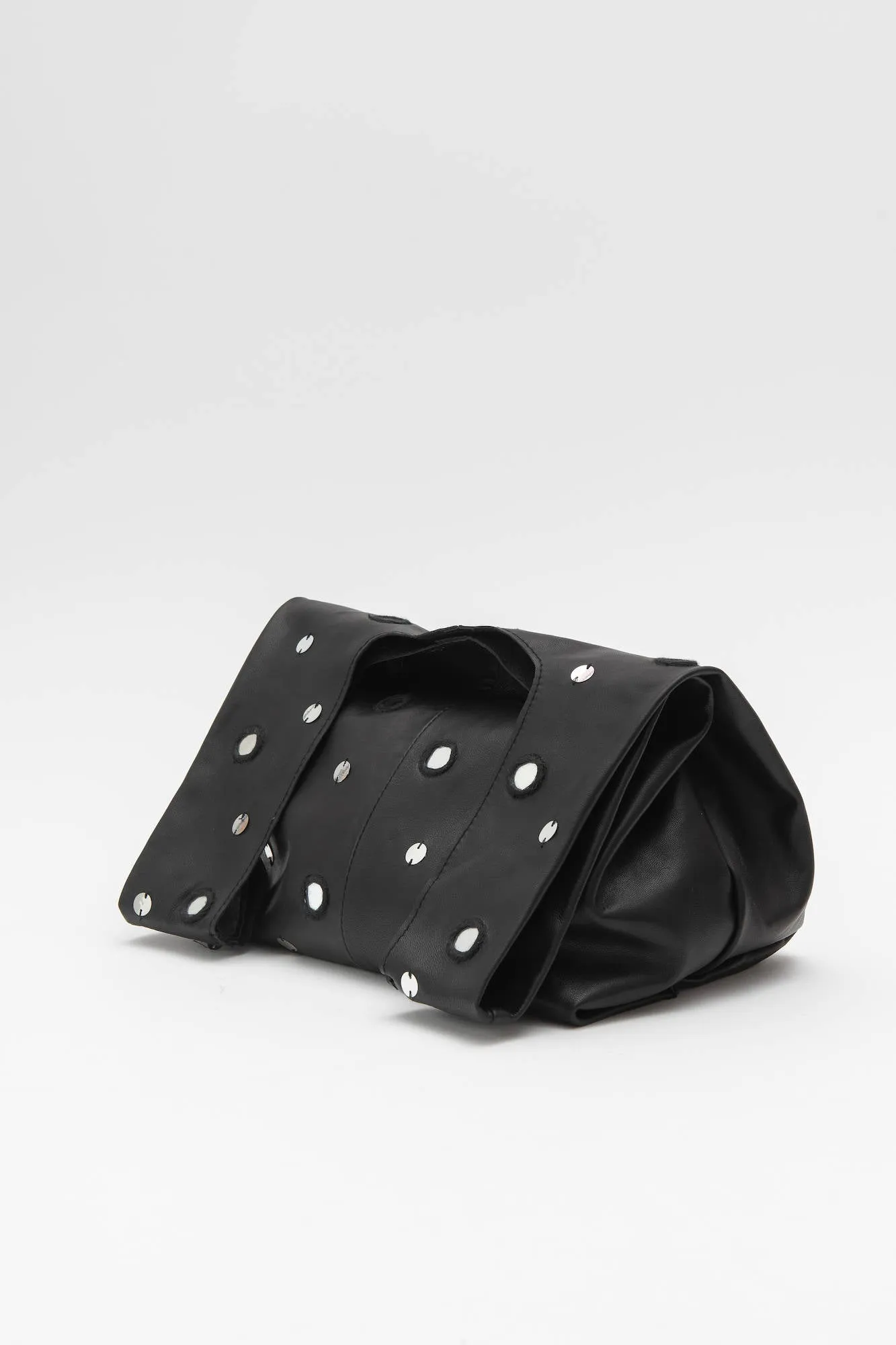 MINI LEATHER BAG WITH MIRROR APPLICATIONS