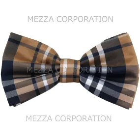 New formal men's pre tied Bow tie plaid checkered
