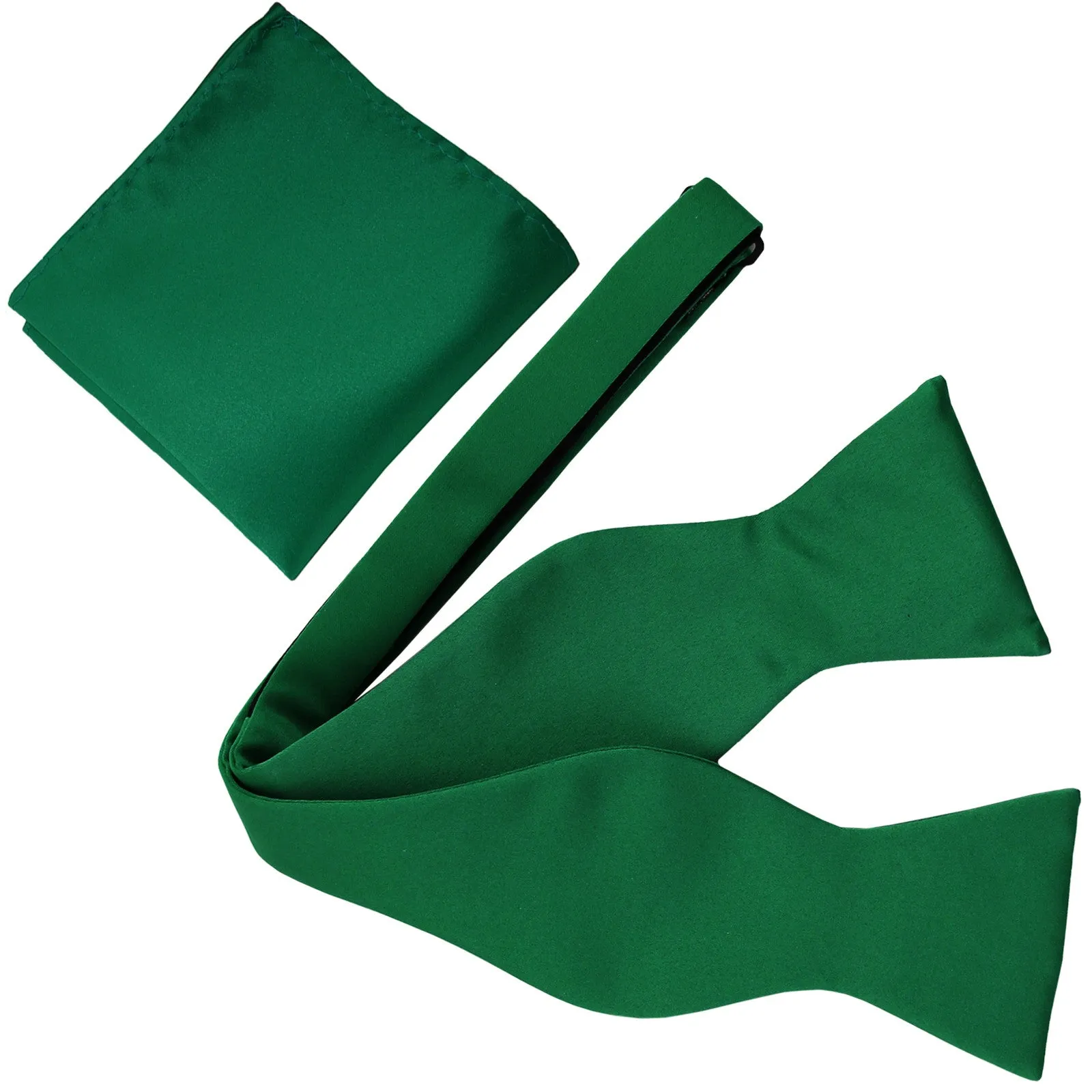 New Men's 100% Polyester Solid Formal Self-tied Bow Tie & hankie set