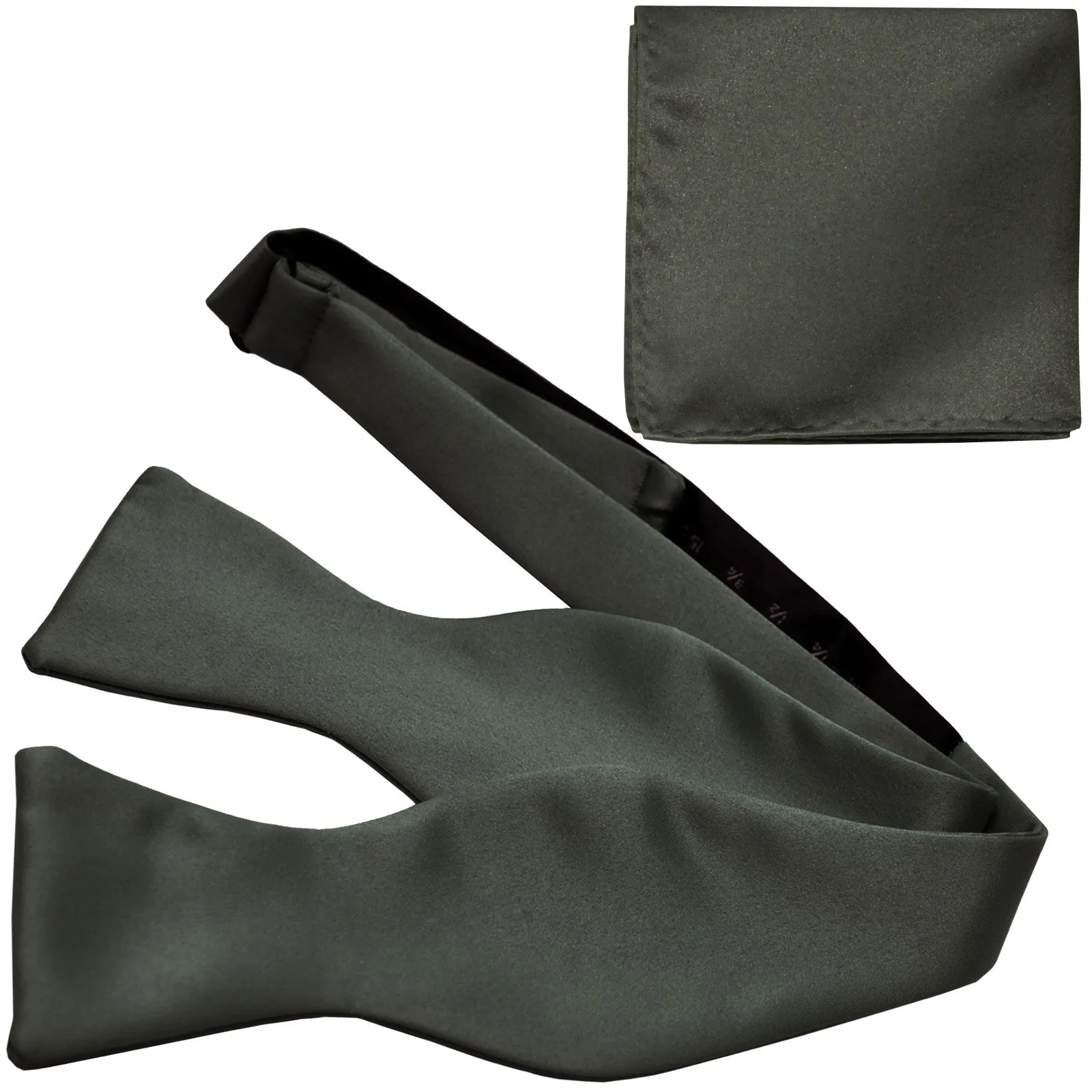New Men's 100% Polyester Solid Formal Self-tied Bow Tie & hankie set
