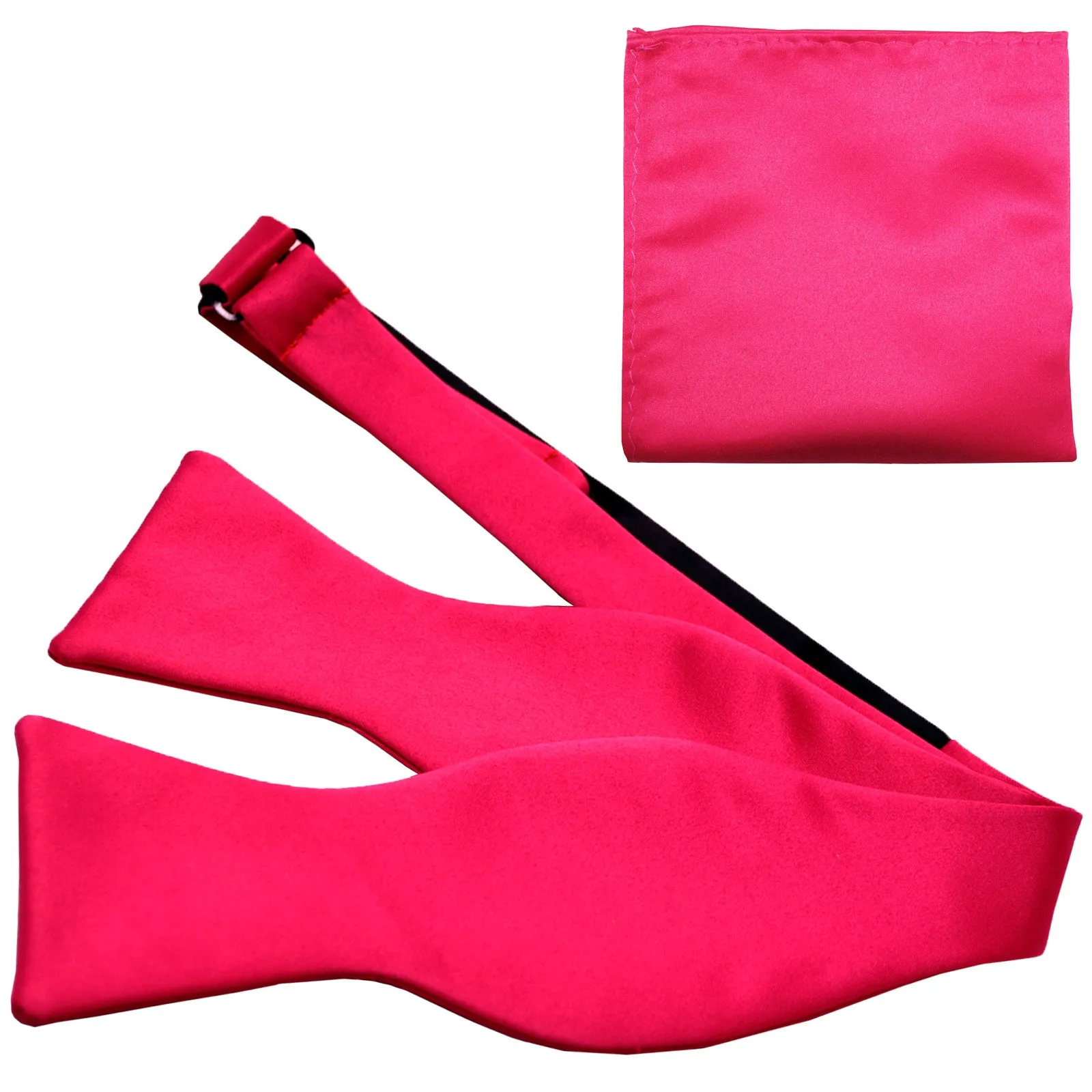 New Men's 100% Polyester Solid Formal Self-tied Bow Tie & hankie set