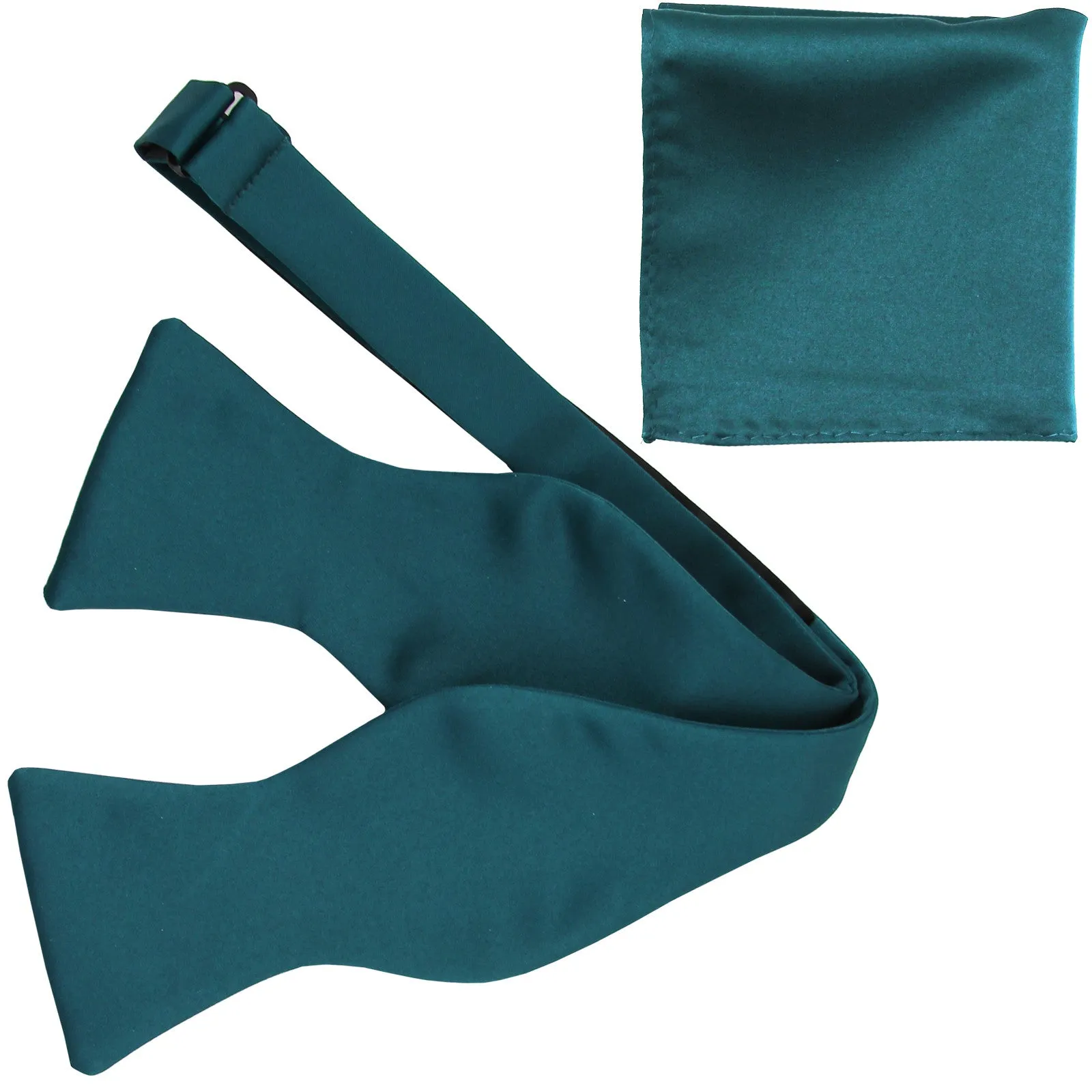 New Men's 100% Polyester Solid Formal Self-tied Bow Tie & hankie set