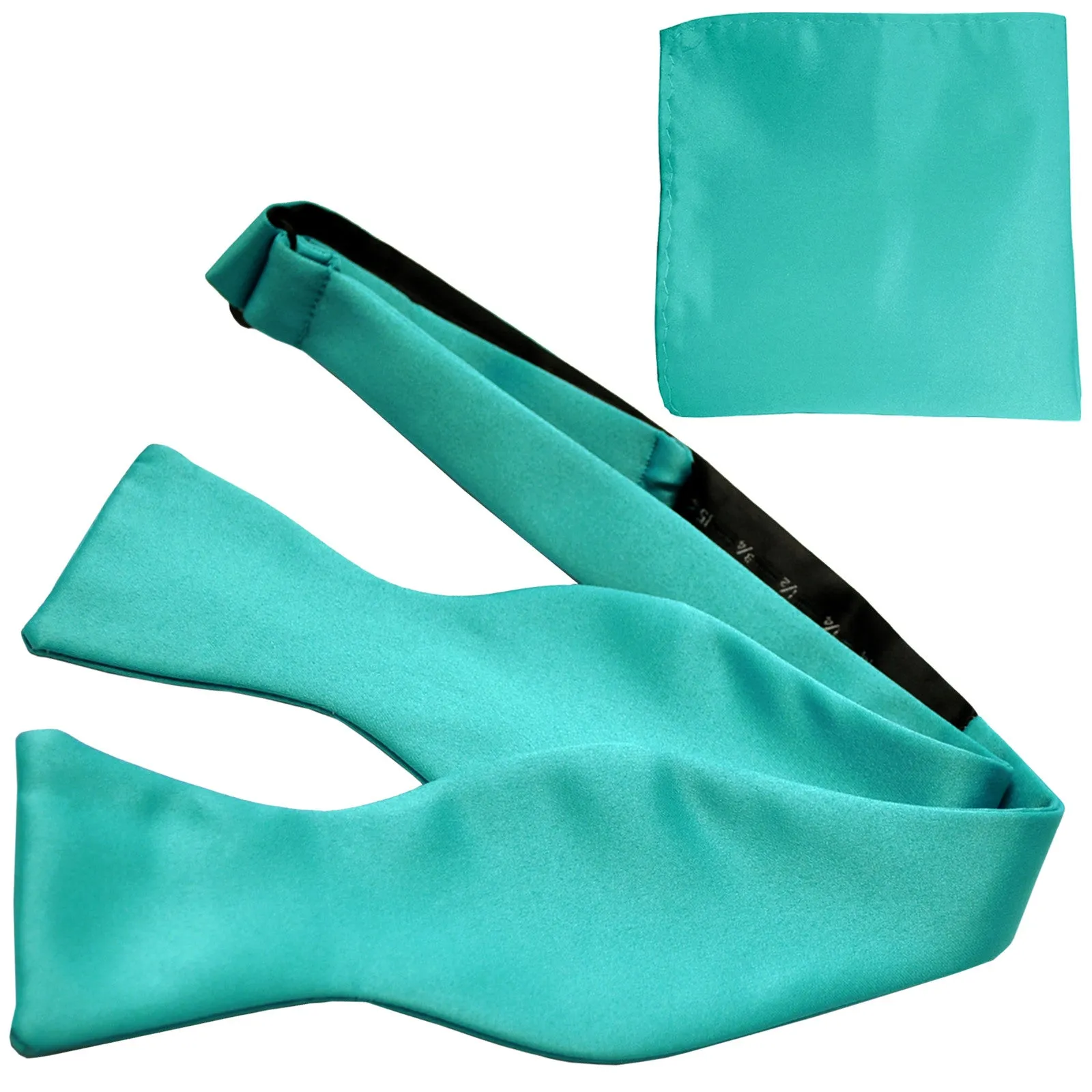 New Men's 100% Polyester Solid Formal Self-tied Bow Tie & hankie set