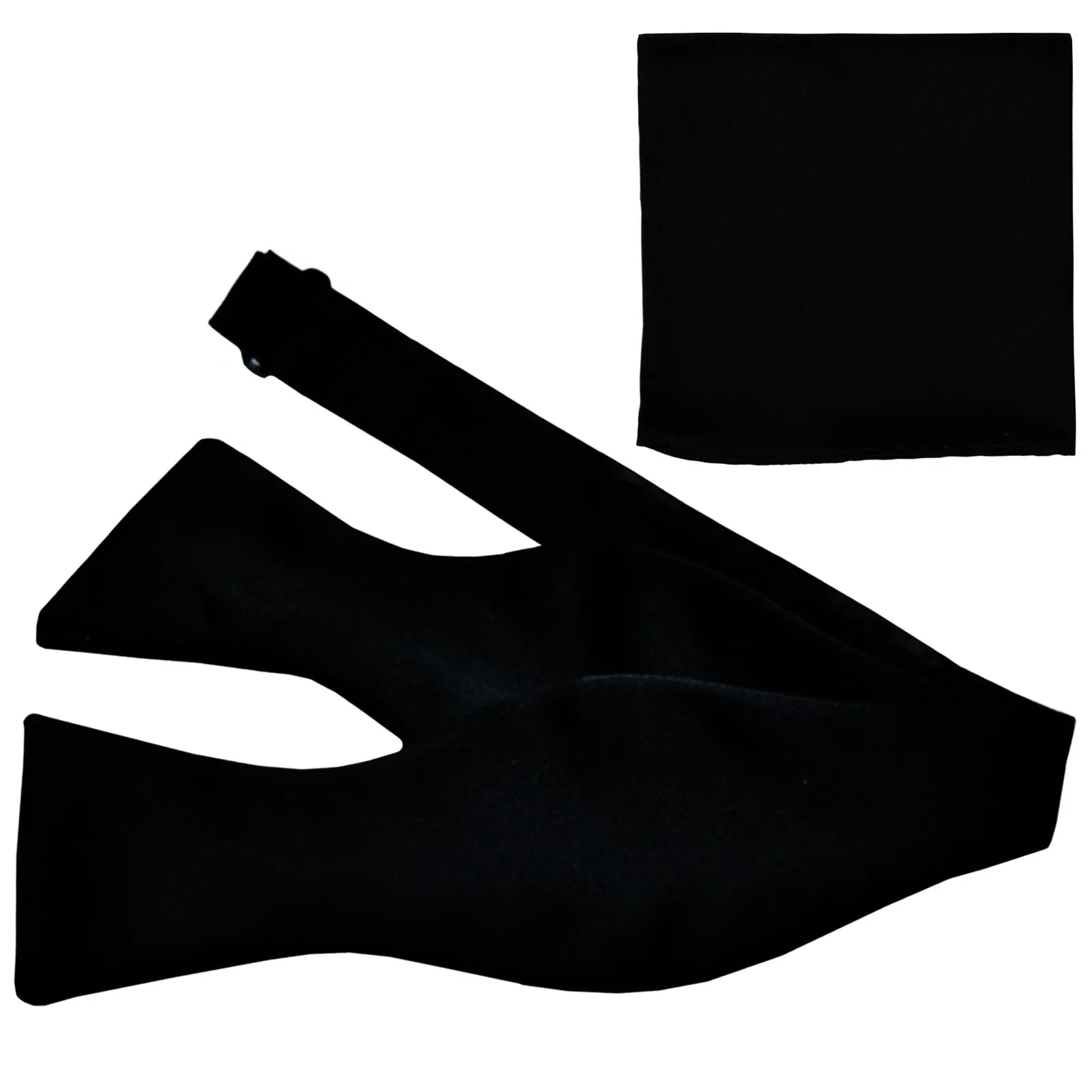 New Men's 100% Polyester Solid Formal Self-tied Bow Tie & hankie set