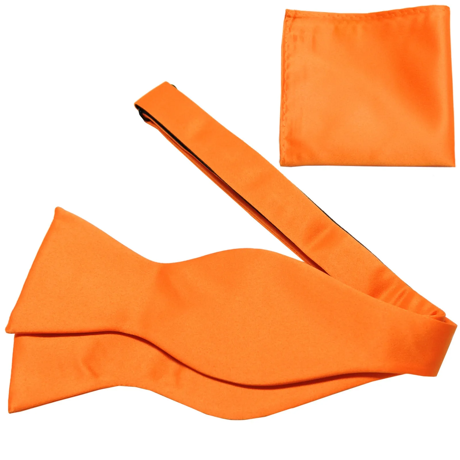 New Men's 100% Polyester Solid Formal Self-tied Bow Tie & hankie set