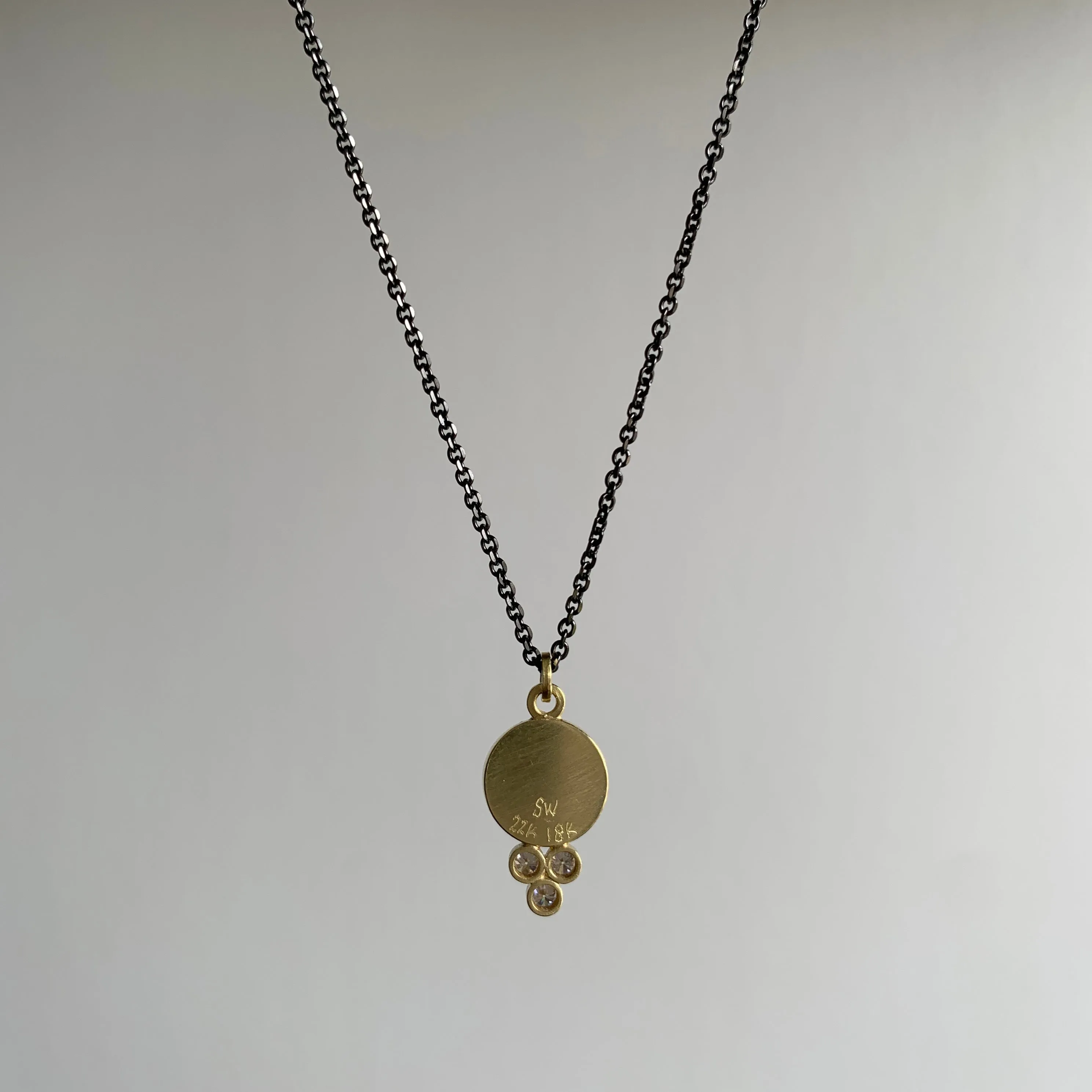 Pearl & Round Diamond Cluster Pendant