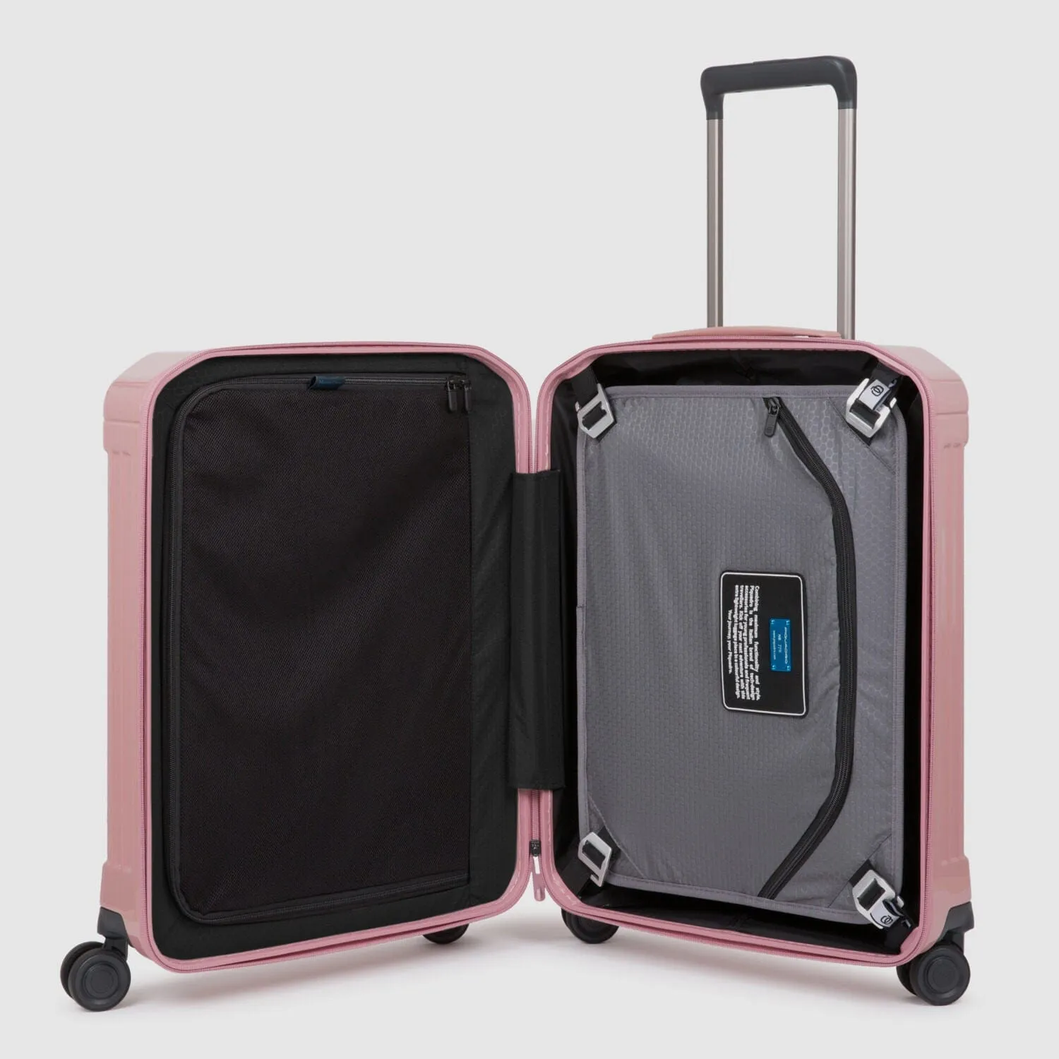 Piquadro Pq-Light 55Cm Ultra Slim Hardcase 4 Double Wheel Cabin Trolley Rose - Bv4425Pql/Ro