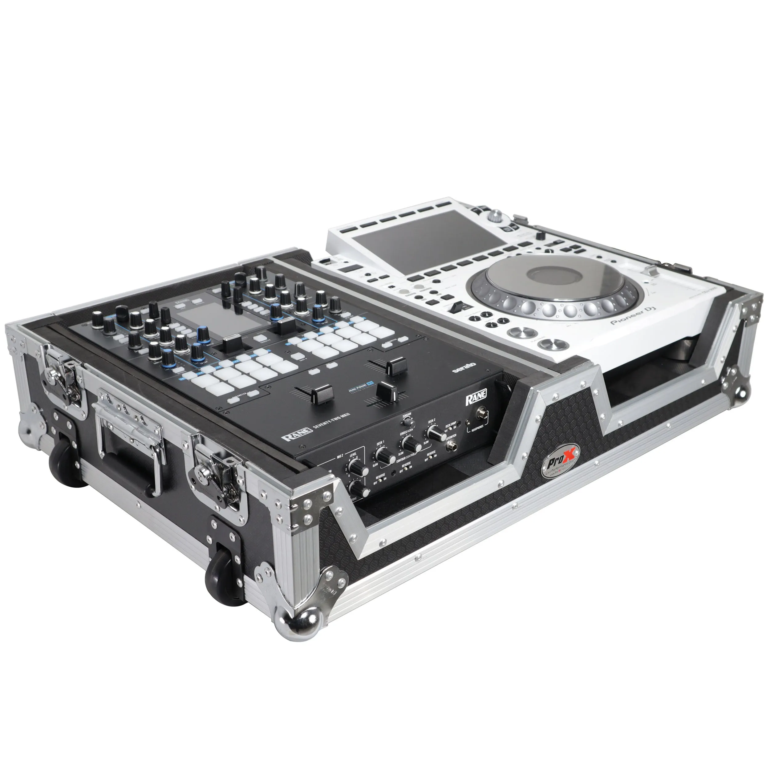 ProX XS-SCDM12W Single CD Player & 12" Mixer Case W/Low Profile Wheels and Retractable Handle