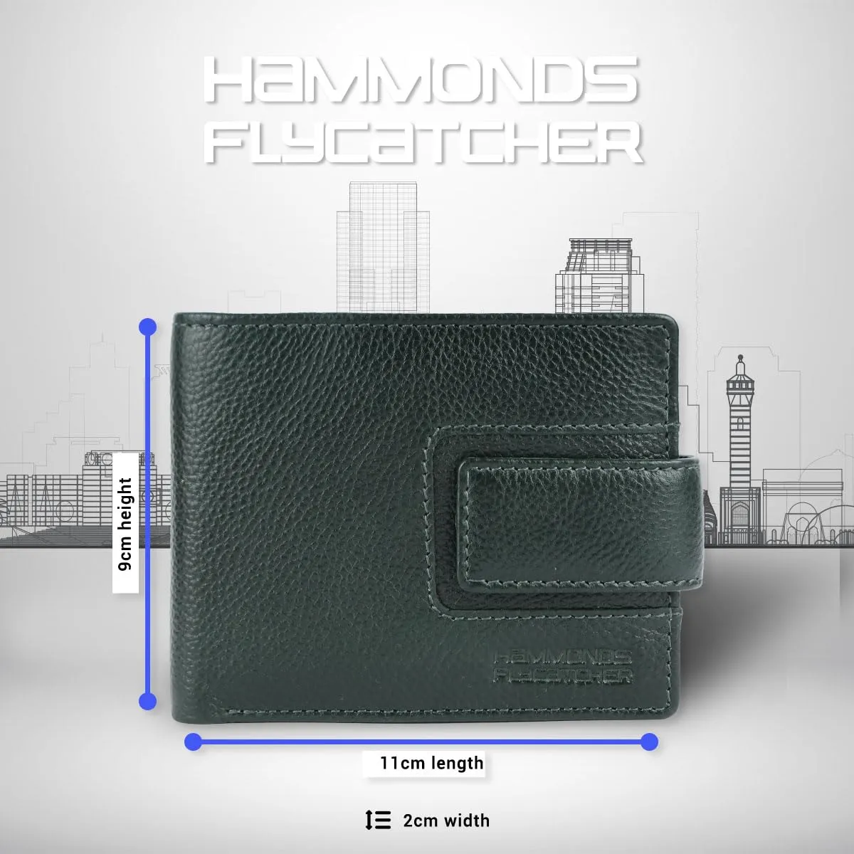 RFID Protected Bi-Fold Leather Wallet for Men - 6 Card Slots - Snap Button Closure - Gift for Men