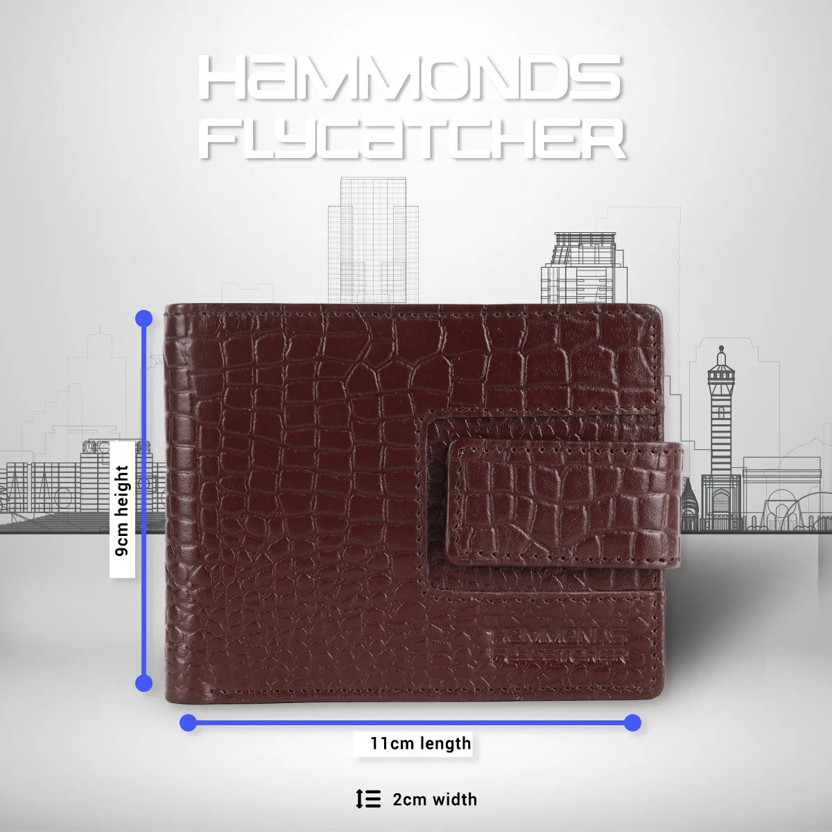 RFID Protected Bi-Fold Leather Wallet for Men - 6 Card Slots - Snap Button Closure - Gift for Men