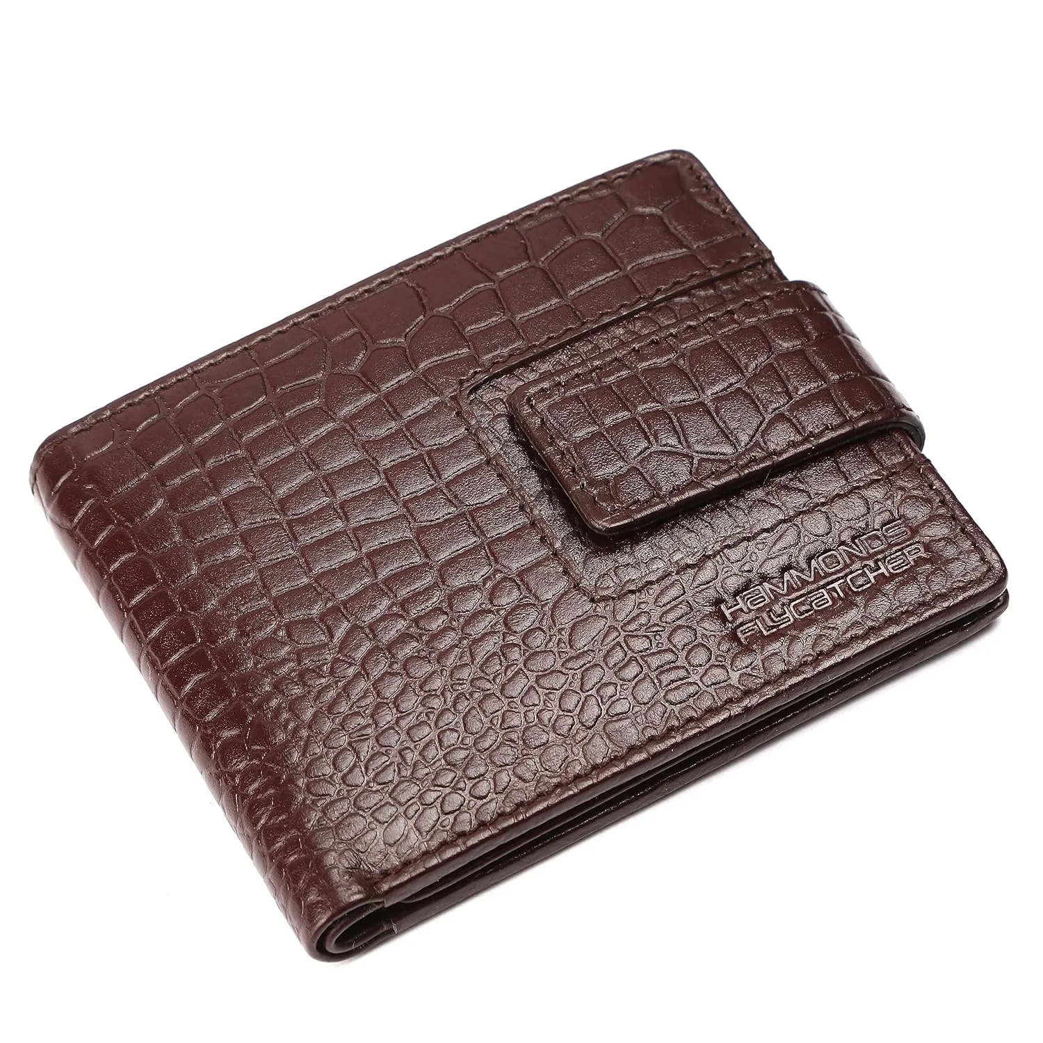 RFID Protected Bi-Fold Leather Wallet for Men - 6 Card Slots - Snap Button Closure - Gift for Men