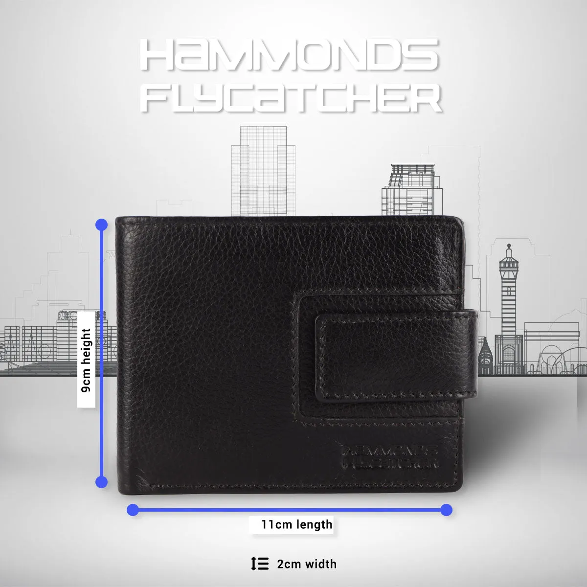 RFID Protected Bi-Fold Leather Wallet for Men - 6 Card Slots - Snap Button Closure - Gift for Men