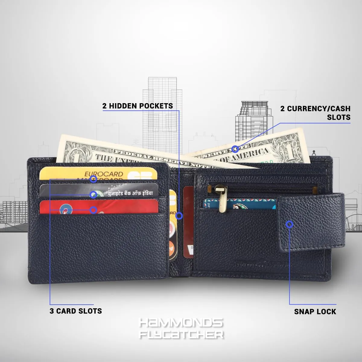 RFID Protected Genuine Leather Wallet for Mens - 7 Card Slots, Zipper Coin Pocket - Gift for Him on Any Occasion