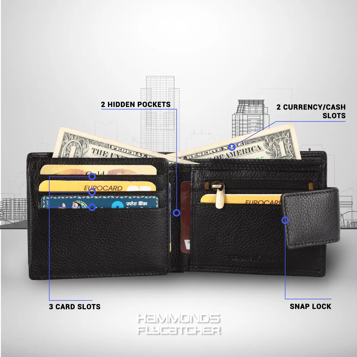 RFID Protected Genuine Leather Wallet for Mens - 7 Card Slots, Zipper Coin Pocket - Gift for Him on Any Occasion