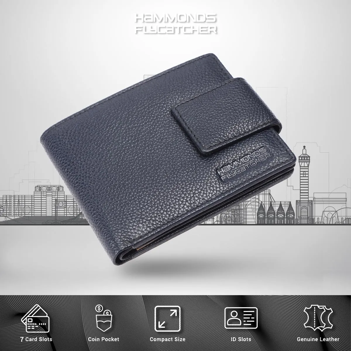 RFID Protected Genuine Leather Wallet for Mens - 7 Card Slots, Zipper Coin Pocket - Gift for Him on Any Occasion