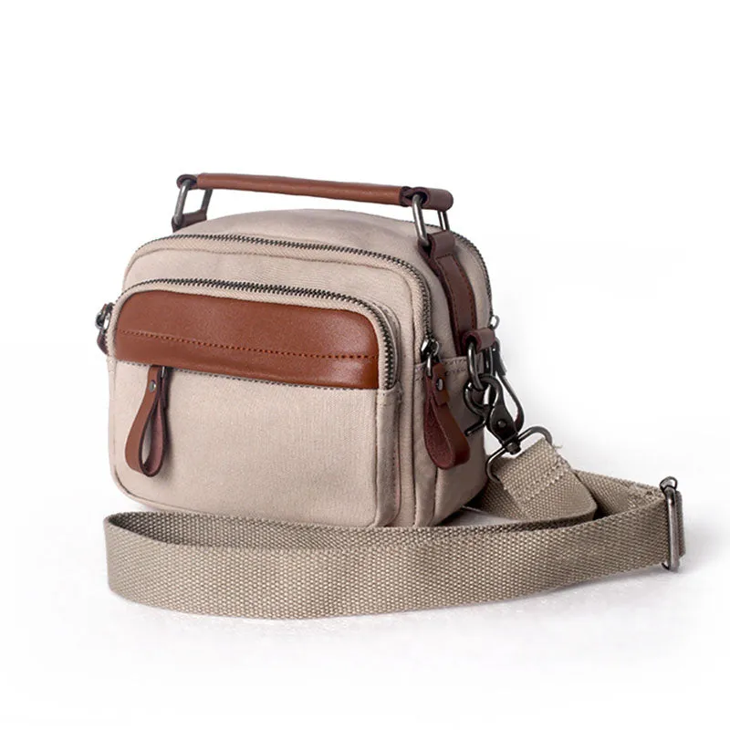 Small Ladies Canvas Crossbody Satchel Bag Shoulder Purse For Women