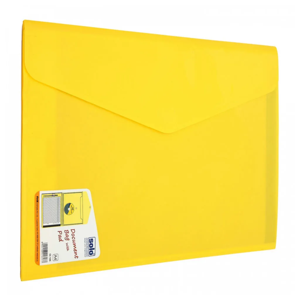 Solo Document Bag With Pad Tango Yellow A4 CC 105